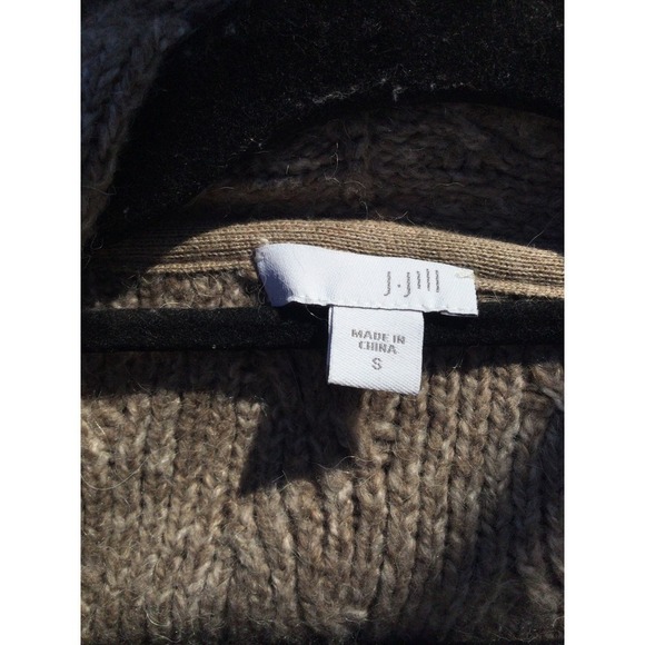 J.Jill oversized alpaca cardigan womens S cable knit sweater brown tan beachy - Picture 12 of 13